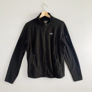 Arcteryx Womens Fleece Polartec Black Sweatshirt Sweater Full Zip Pockets Top XL